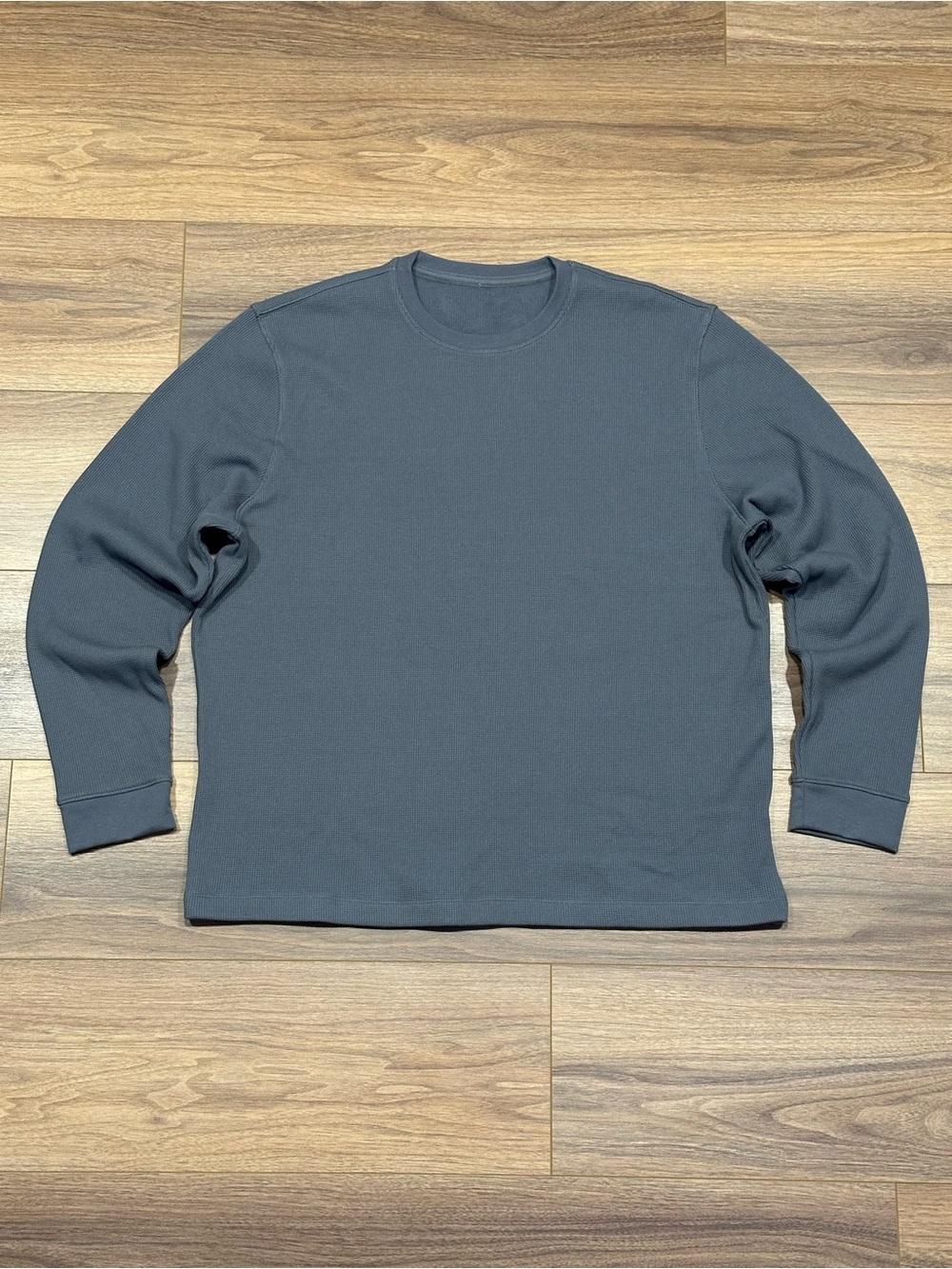 Lululemon Cotton-Blend Waffle Knit Long-Sleeve Shirt in Gray Size XXL - Picture 1 of 10
